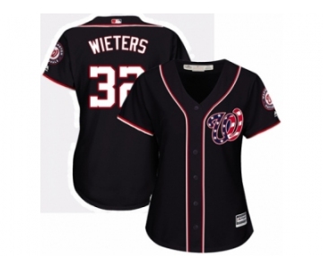 Women's Majestic Washington Nationals #32 Matt Wieters Authentic Navy Blue Alternate 2 Cool Base MLB Jersey