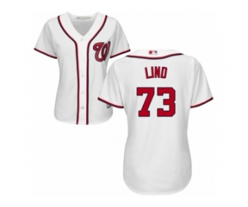 Women's Majestic Washington Nationals #73 Adam Lind Replica White Home Cool Base MLB Jersey