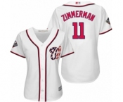 Women's Washington Nationals #11 Ryan Zimmerman Authentic White Home Cool Base 2019 World Series Bound Baseball Jersey