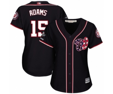 Women's Washington Nationals #15 Matt Adams Authentic Navy Blue Alternate 2 Cool Base 2019 World Series Champions Baseball Jersey