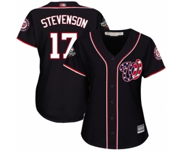 Women's Washington Nationals #17 Andrew Stevenson Authentic Navy Blue Alternate 2 Cool Base 2019 World Series Bound Baseball Jersey
