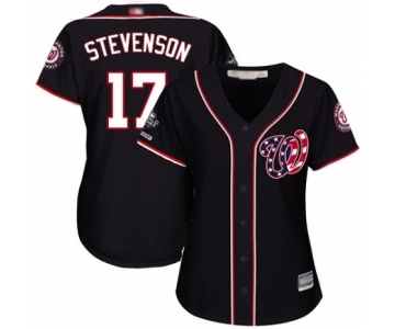 Women's Washington Nationals #17 Andrew Stevenson Authentic Navy Blue Alternate 2 Cool Base 2019 World Series Champions Baseball Jersey