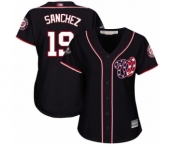 Women's Washington Nationals #19 Anibal Sanchez Authentic Navy Blue Alternate 2 Cool Base 2019 World Series Bound Baseball Jersey