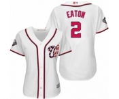 Women's Washington Nationals #2 Adam Eaton Authentic White Home Cool Base 2019 World Series Bound Baseball Jersey