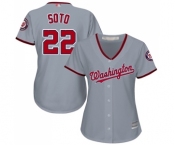 Women's Washington Nationals #22 Juan Soto Authentic Grey Road Cool Base Baseball Jersey