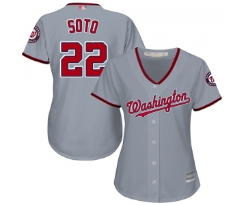 Women's Washington Nationals #22 Juan Soto Authentic Grey Road Cool Base Baseball Jersey