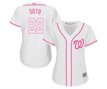 Women's Washington Nationals #22 Juan Soto Authentic White Fashion Cool Base Baseball Jersey