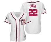 Women's Washington Nationals #22 Juan Soto Authentic White Home Cool Base 2019 World Series Bound Baseball Jersey
