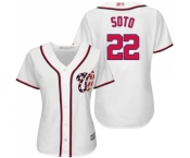 Women's Washington Nationals #22 Juan Soto Authentic White Home Cool Base Baseball Jersey