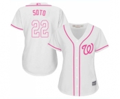 Women's Washington Nationals #22 Juan Soto Replica White Fashion Cool Base Baseball Jersey