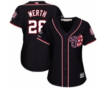 Women's Washington Nationals #28 Jayson Werth Authentic Navy Blue Alternate 2 Cool Base 2019 World Series Champions Baseball Jersey