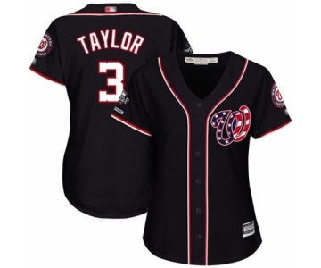 Women's Washington Nationals #3 Michael Taylor Authentic Navy Blue Alternate 2 Cool Base 2019 World Series Champions Baseball Jersey