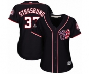 Women's Washington Nationals #37 Stephen Strasburg Authentic Navy Blue Alternate 2 Cool Base 2019 World Series Bound Baseball Jersey