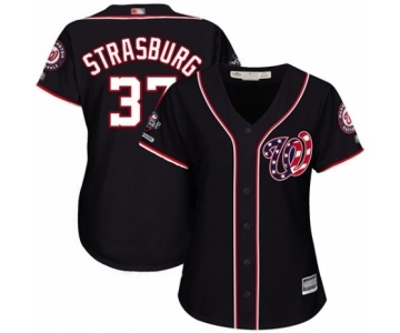 Women's Washington Nationals #37 Stephen Strasburg Authentic Navy Blue Alternate 2 Cool Base 2019 World Series Champions Baseball Jersey