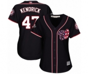 Women's Washington Nationals #47 Howie Kendrick Authentic Navy Blue Alternate 2 Cool Base 2019 World Series Bound Baseball Jersey