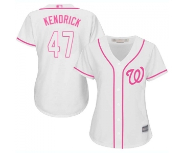Women's Washington Nationals #47 Howie Kendrick Authentic White Fashion Cool Base Baseball Jersey