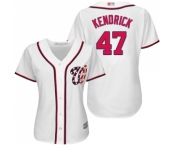 Women's Washington Nationals #47 Howie Kendrick Authentic White Home Cool Base Baseball Jersey