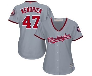 Women's Washington Nationals #47 Howie Kendrick Replica Grey Road Cool Base Baseball Jersey