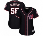 Women's Washington Nationals #56 Joe Blanton Authentic Navy Blue Alternate 2 Cool Base 2019 World Series Bound Baseball Jersey