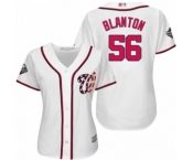 Women's Washington Nationals #56 Joe Blanton Authentic White Home Cool Base 2019 World Series Bound Baseball Jersey