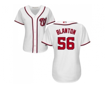 Women's Washington Nationals #56 Joe Blanton White Home Stitched MLB Jersey