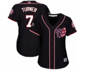 Women's Washington Nationals #7 Trea Turner Authentic Navy Blue Alternate 2 Cool Base 2019 World Series Bound Baseball Jersey
