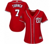 Women's Washington Nationals #7 Trea Turner Authentic Red Alternate 1 Cool Base 2019 World Series Bound Baseball Jersey