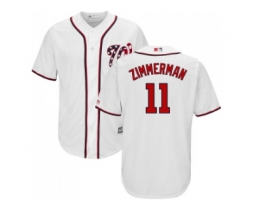 Youth Washington Nationals #11 Ryan Zimmerman White Cool Base Stitched MLB Jersey