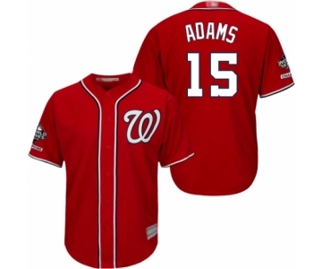 Youth Washington Nationals #15 Matt Adams Authentic Red Alternate 1 Cool Base 2019 World Series Champions Baseball Jersey