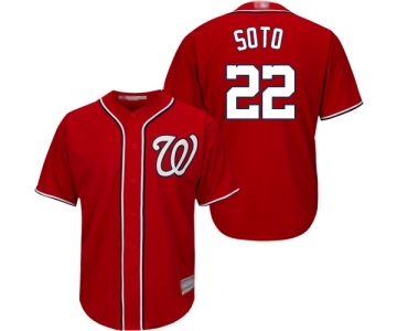 Youth Washington Nationals #22 Juan Soto Authentic Red Alternate 1 Cool Base Baseball Jersey