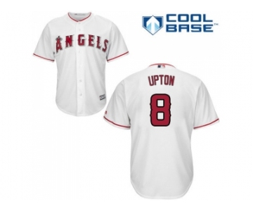 Youth Los Angeles Angels #8 Justin Upton White Cool Base Stitched Baseball Jersey