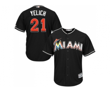 Youth Miami Marlins #21 Christian Yelich Black Cool Base Stitched MLB Jersey