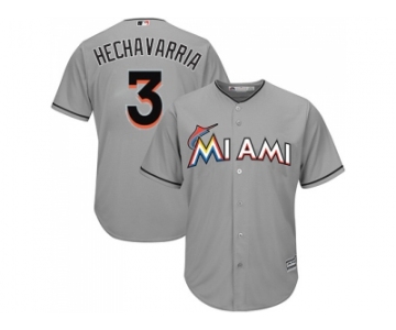 Youth Miami Marlins #3 Adeiny Hechavarria Grey Cool Base Stitched MLB Jersey