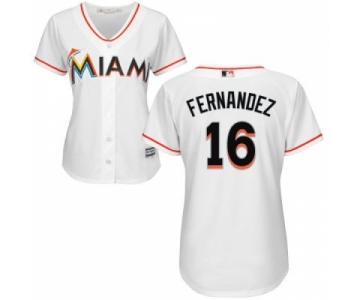 Women Miami Marlins #16 Jose Fernandez Majestic White Cool Base Player Jersey