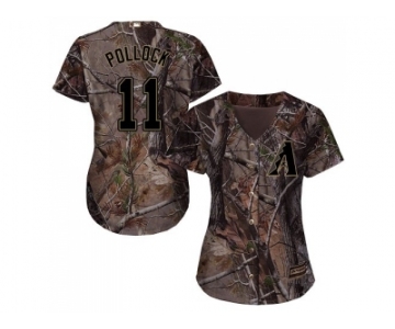 Women Arizona Diamondbacks #11 A. J. Pollock Camo Realtree Collection Cool Base Stitched MLB Jersey