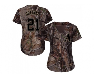 Women Arizona Diamondbacks #21 Zack Greinke Camo Realtree Collection Cool Base Stitched MLB Jersey
