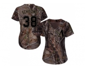 Women Arizona Diamondbacks #38 Curt Schilling Camo Realtree Collection Cool Base Stitched MLB Jersey