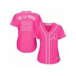 Women Majestic Arizona Diamondbacks #29 Jorge De La Rosa Replica Pink Fashion MLB Jersey