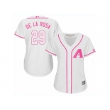 Women Majestic Arizona Diamondbacks #29 Jorge De La Rosa Replica White Fashion MLB Jersey