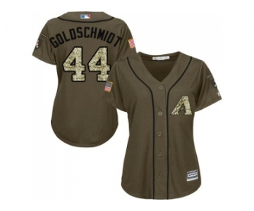 Women's Arizona Diamondbacks #44 Paul Goldschmidt Green Salute to Service Baseball Jersey