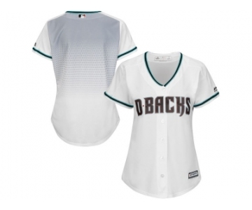 Women's Arizona Diamondbacks Majestic White Aqua Home Cool Base Jersey