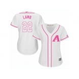 Women's Majestic Arizona Diamondbacks #22 Jake Lamb Replica White Fashion MLB Jersey