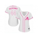 Women's Majestic Arizona Diamondbacks #44 Paul Goldschmidt Replica White Fashion MLB Jersey
