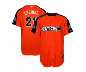 Youth Majestic Arizona Diamondbacks #21 Zack Greinke Replica Orange National League 2017 MLB All-Star MLB Jersey