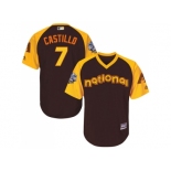 Youth Majestic Arizona Diamondbacks #7 Welington Castillo Authentic Brown 2016 All-Star National League BP Cool Base MLB Jersey