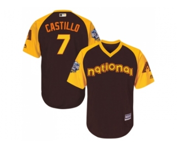 Youth Majestic Arizona Diamondbacks #7 Welington Castillo Authentic Brown 2016 All-Star National League BP Cool Base MLB Jersey