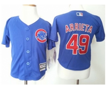 Toddler Chicago Cubs #49 Jake Arrieta Blue Cool Base Stitched MLB Jersey