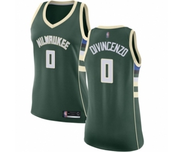 Women's Milwaukee Bucks #0 Donte DiVincenzo Swingman Green Basketball Jersey - Icon Edition