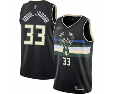 Women's Milwaukee Bucks #33 Kareem Abdul-Jabbar Swingman Black Finished Basketball Jersey - Statement Edition