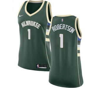 Women's Nike Milwaukee Bucks #1 Oscar Robertson Swingman Green Road NBA Jersey - Icon Edition